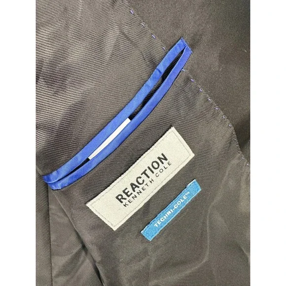 Kenneth Cole Reaction Tuxedo Jacket Men Size 38R Black Slim Fit Ready Flex NWT
